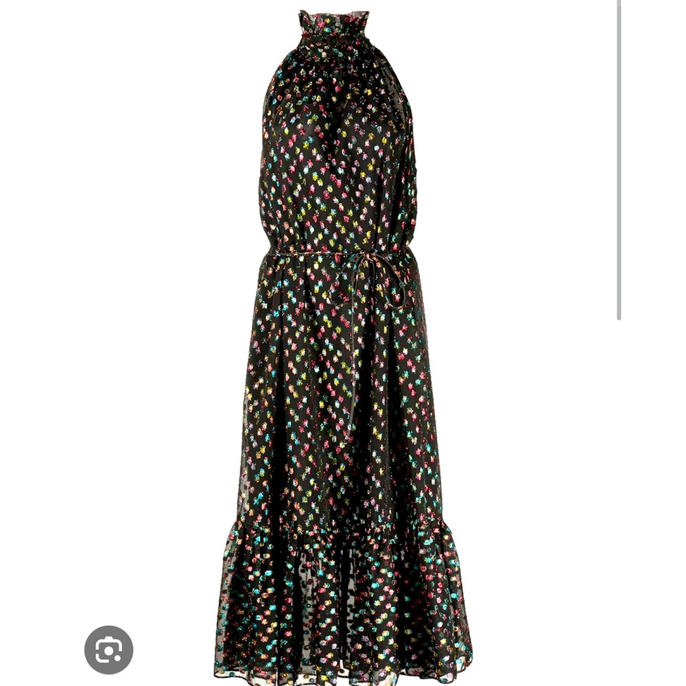 NWT MISA Los Angeles Winona rainbow dot print halter neck dress - Picture 2 of 11